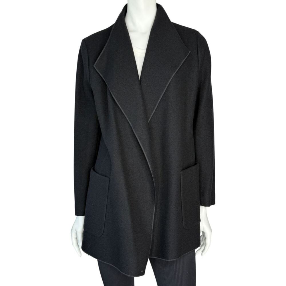 Agnona Black 100% Cashmere Open-Front Coat – Size IT 46 / US 10- NEW